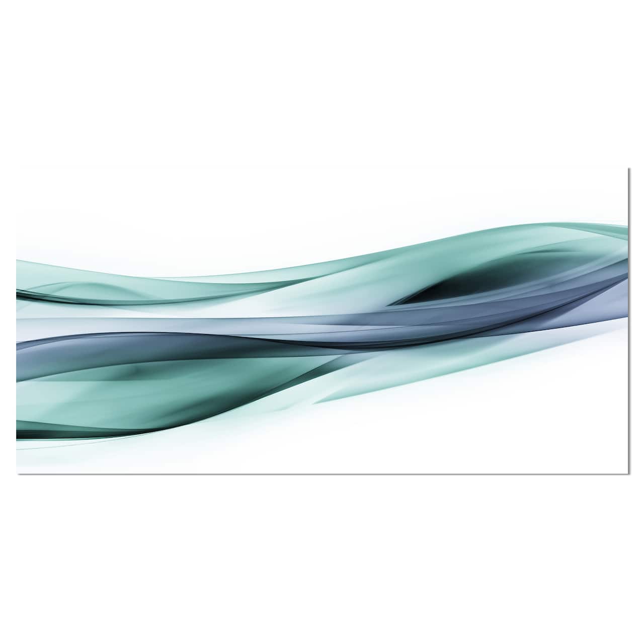 Designart - Fractal Lines Grey Blue - Abstract Canvas art print